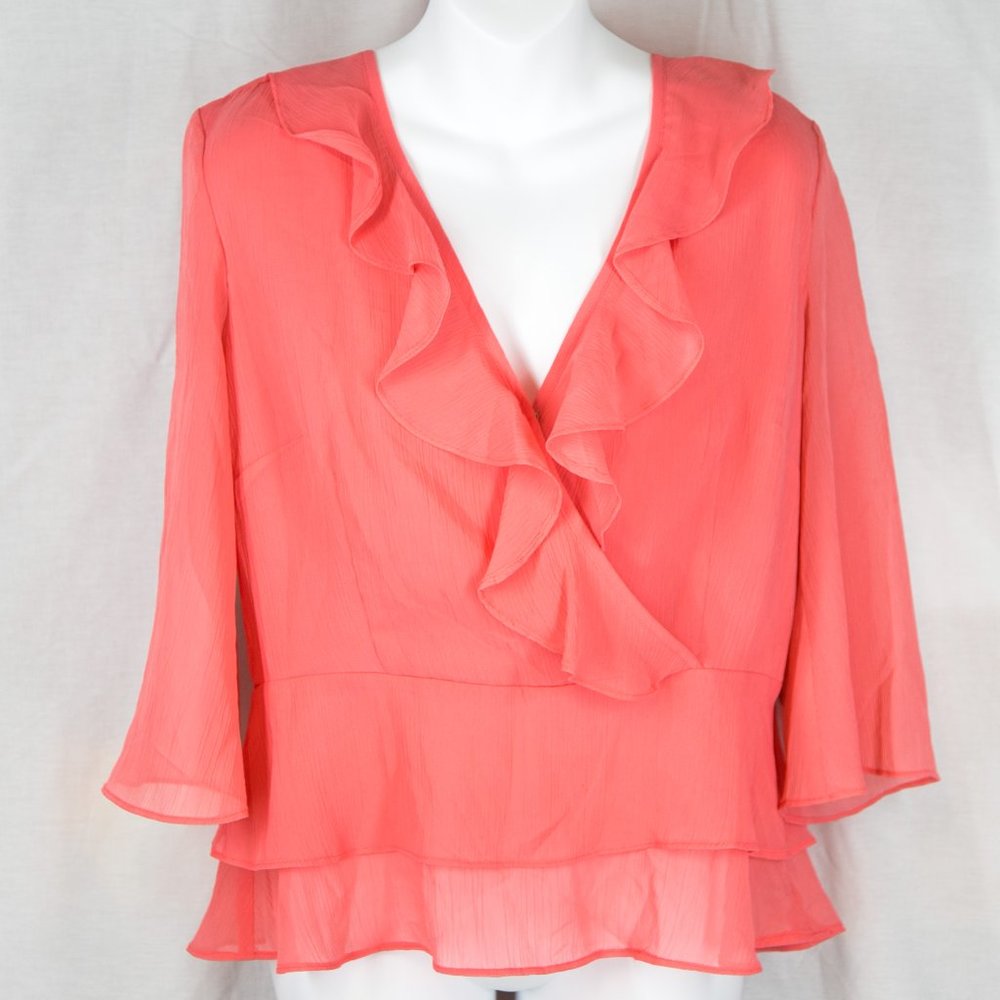 NYCC Coral Ruffle Blouse
